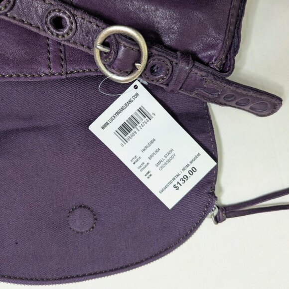 NWT Lucky Brand Stash Purple Leather Crossbody Purse - Picture 5 of 11